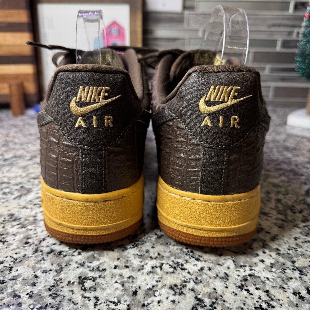 Nike Air Force 1 Low '07 LV8 "Brown Croc" sneaker crocodile-textured men’s SZ 11 - Picture 7 of 11